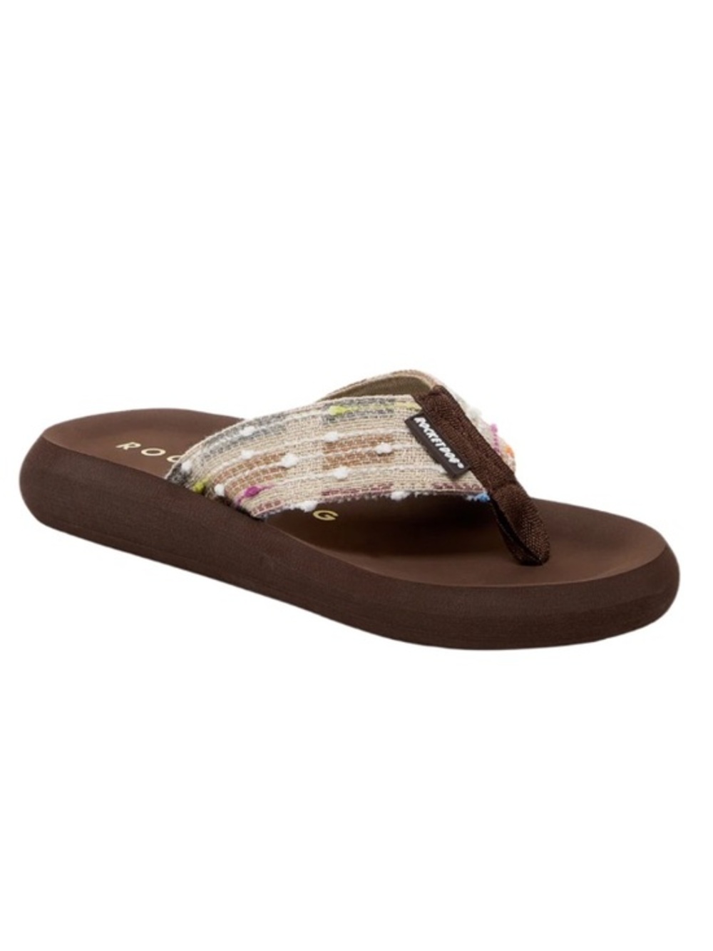 ROCKET DOG Spotlight Brown Multi Woven Flip
Flop size 9